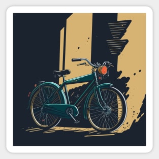 Vintage bicycle on the street. Sticker